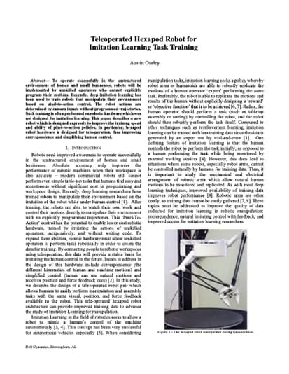 cover image of research paper Teleoperated Hexapod Robot
