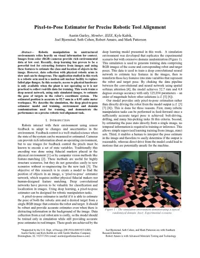 cover image of Pixel-to-Pose Estimator for Precise Robotic Tool Alignment