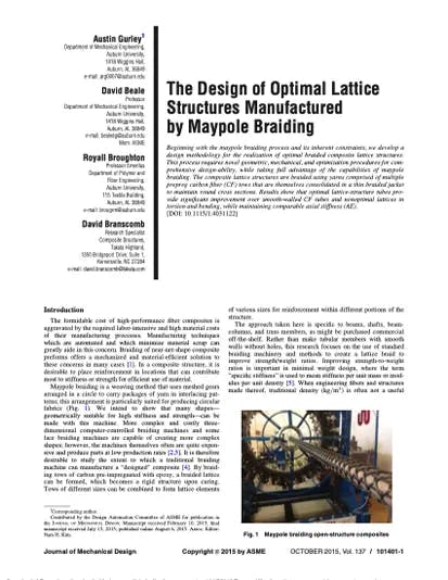 cover image of research paper The Design of Optimal Lattice